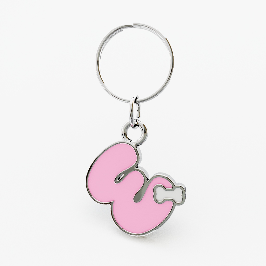 Medaglietta Lettera • Osso Rosa
